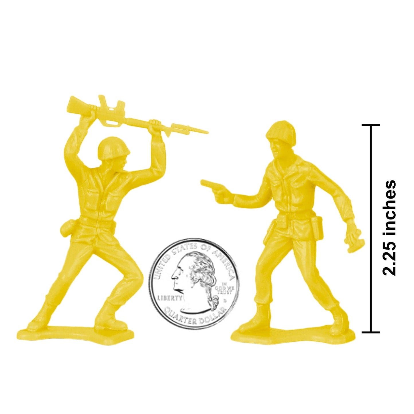 TimMee Plastic Army Men - Yellow 48pc Toy Soldier Figures - Made in USA