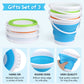 Silicone Beach Foldable Buckets Toys Halloween Bucket, 3L Jumbo Sand Pails Bucket Set with Mesh Bag, Swimming Pool Toys for Kids