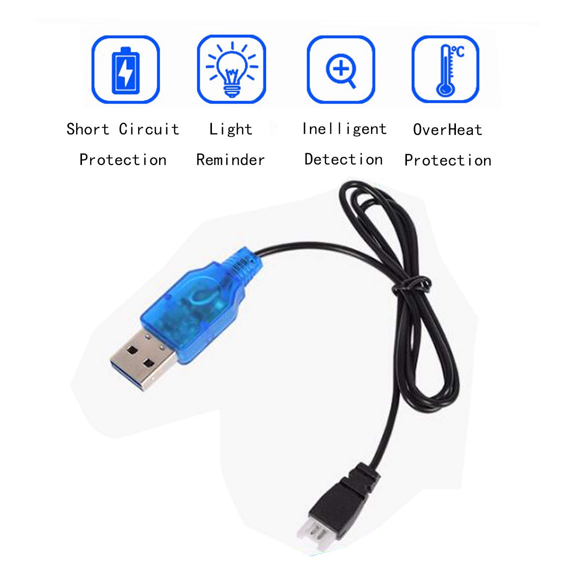 2 Pcs 3.7V 500Mah 25C 752040 Rechargeable Lipo Battery With Usb Charger For Syma X5C Cheerson Cx30 Skytech M68 Bbs 868 Quadcopte
