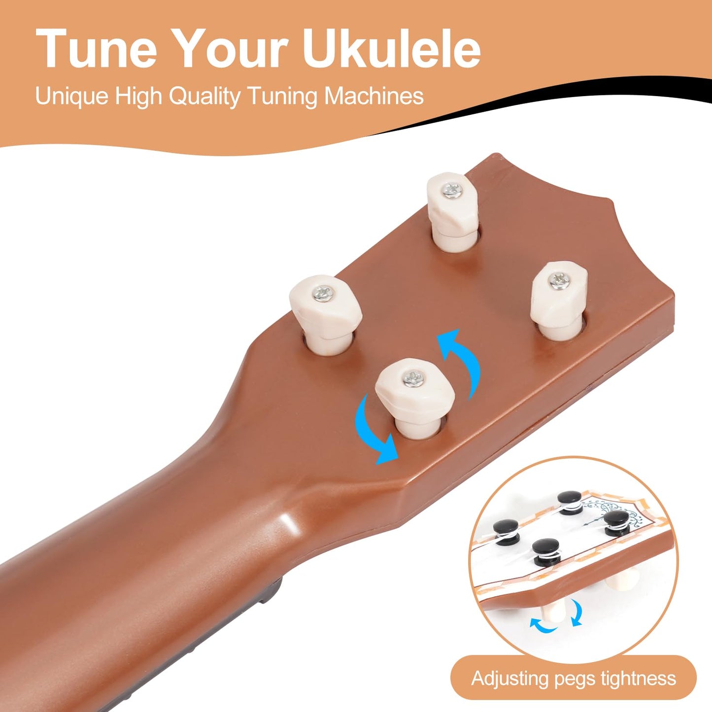 Raimy 17In Ukulele Guitar For Kids - 4 String Mini Learning Instruments Educational Musical Toy For Beginner Toddler Gifts For A