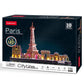 CubicFun 3D LED Puzzles City Line Paris 115 Pieces, Battery Operated, 1