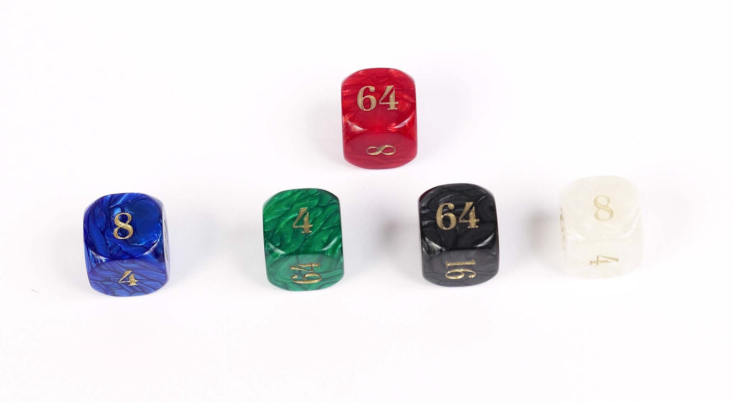 Bello Games Deluxe Marbleize Rounded Doubling Cube 7/8'' (22 mm)