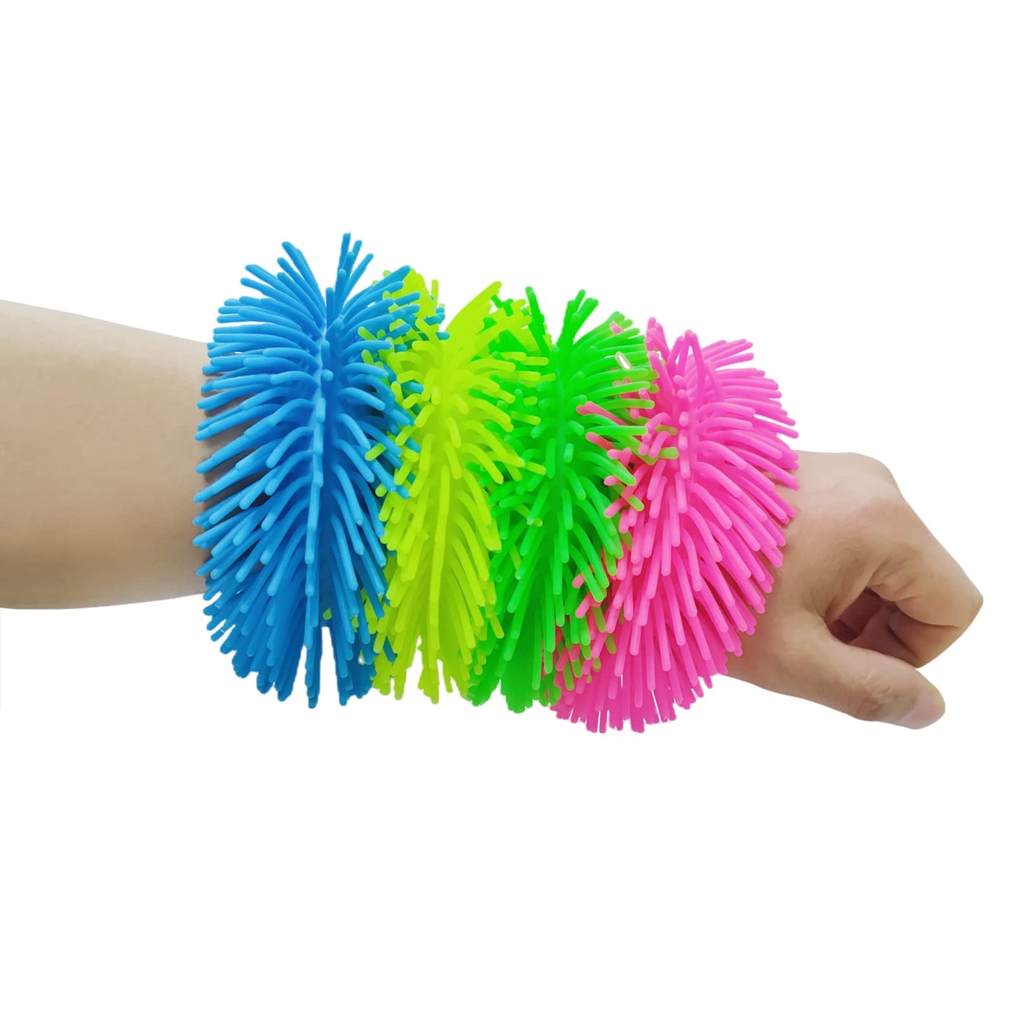 Ganjiang 4-Pack Squishy Sensory Bracelets - Stretchy Fidget Soft Bracelets for Kids, Stress Relief, Small, Colorful