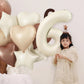 3Rd Birthday Balloons For Girls, Large Foil Beige Cream Sand White Neutral 3 Balloon, Nude Tan Apricot Brown Helium Heart Star B