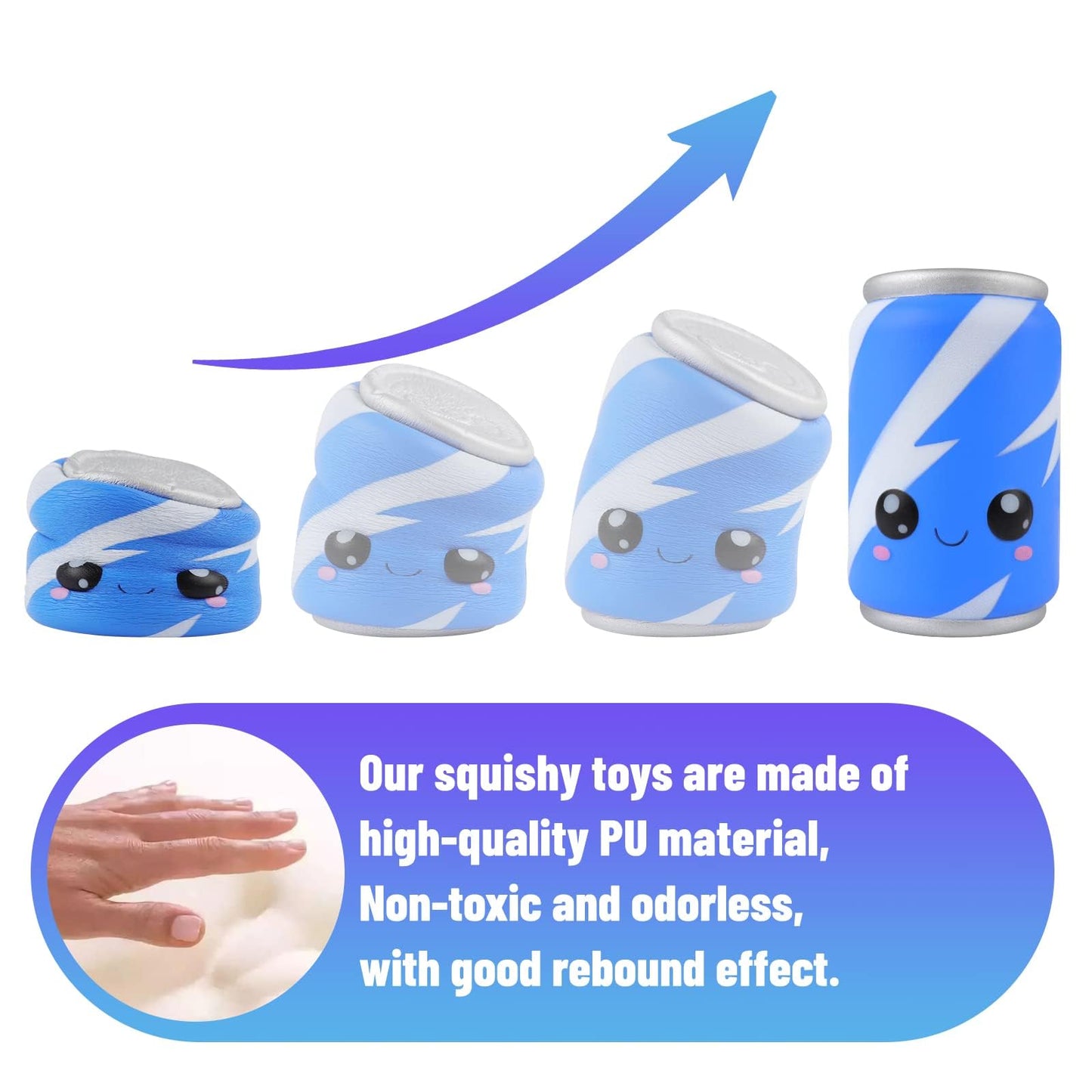 Anboor 4.8  Squishies Toy Blue Can Kawaii Soft Toy Slow Rised Squeeze Food Squishy Stress Relief for Kid mature-themed Toys