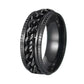 Udolfly Mens Fidget Rings Anxiety Rings For Men Womens Chain Spinner Rings For Adults Titanium Steel Ring Black Black Size 12