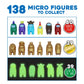 Just Toys LLC Among Us Micro Figures - Blind Bag of 3 Mini Figures, Plastic, Multicolor, Under 1 inch, Model 850065209852