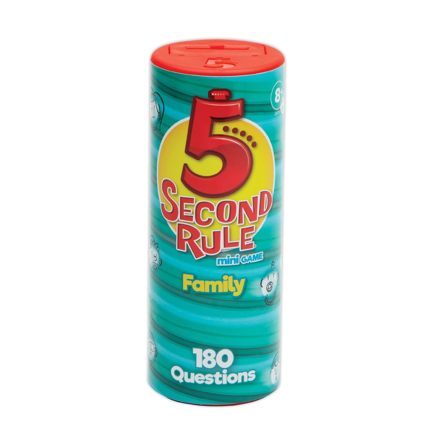 5 Second Rule Game Family Edition - Mini Tube Card Game for Kids & Adults, Multi-Color, Ages 8+