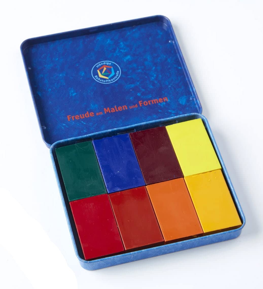 STOCKMAR Beeswax Block Crayons Set of 8 - Non-Toxic Jumbo Crayons, Assorted Colors, Made in Germany
