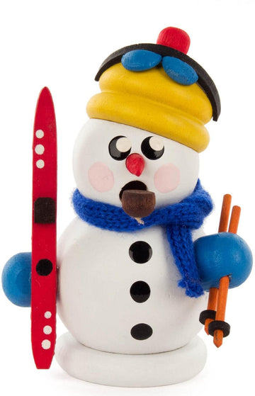 Alexander Taron Importer 136-172 Dregeno Incense Burner-Snowman Skier-3.25'' H X 2.25'' W X 2'' D, White