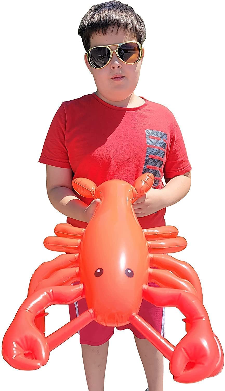 Large 20'' RED Blow-up Inflatable Lobster Pool Toy Luau Nautical Clam Bake Beach Hawaii Key West Theme Party Decoration (3 Pack)
