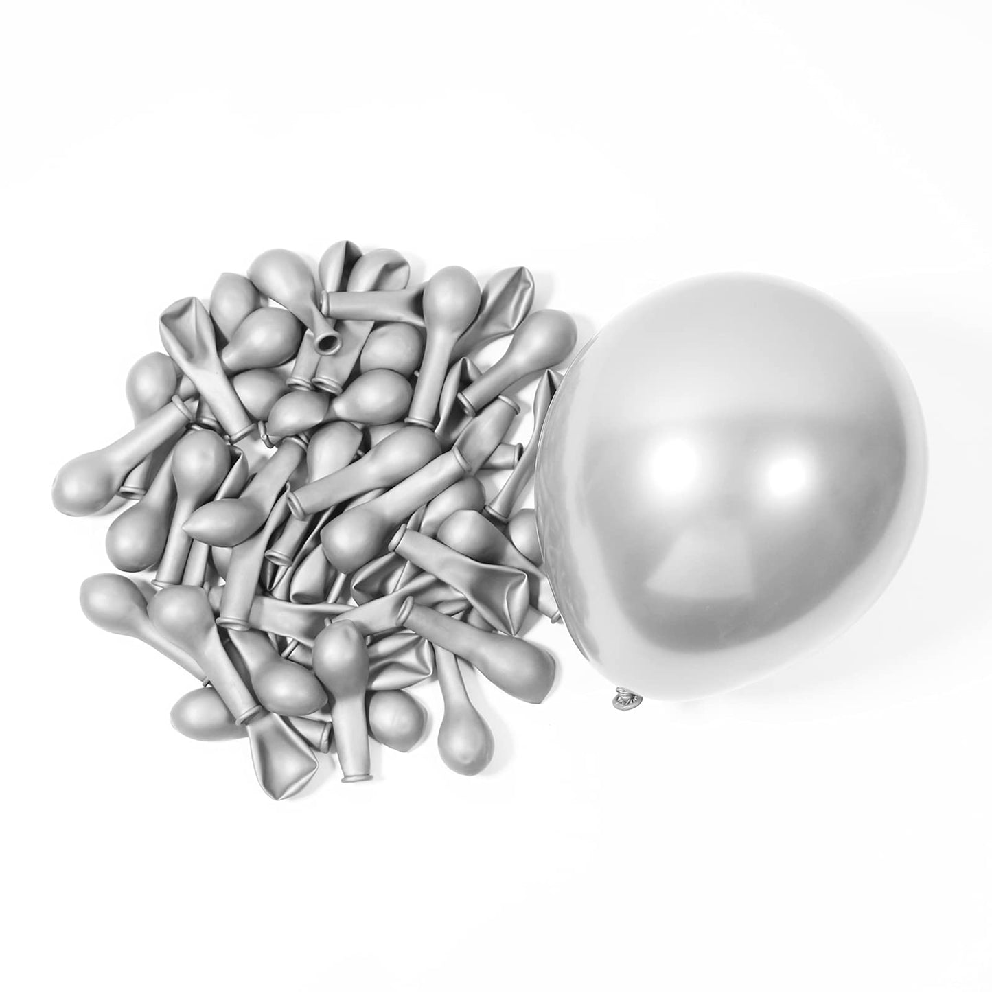 Metallic Silver Balloons 5 Inch 100 Pack, Jogams Silver Chrome Balloons For Birthday Party Wedding Baby Shower Festival Annivers