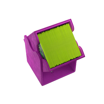Squire 100+ Xl Convertible Deck Box | Card Storage Box With Removable Cover Clips | Holds 100 Double-Sleeved Cards In Extra Thick Inner Card Sleeves | Purple Color | Made By Gamegenic (Ggs20101Ml)