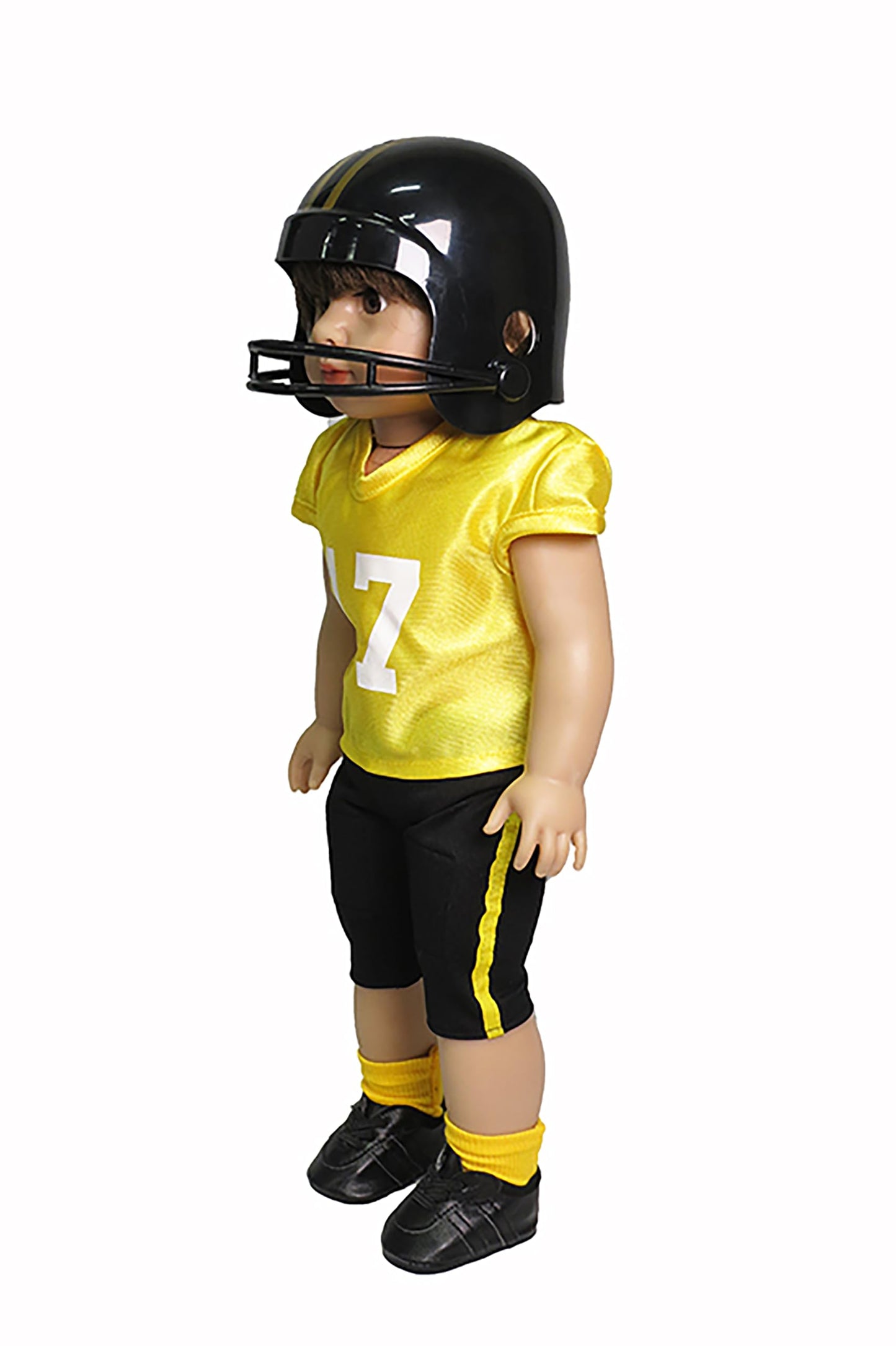 Yellow and Black Football Outfit 6pc for 18-Inch Dolls | enhanced Quality & Trendy Design | Dolls Clothes