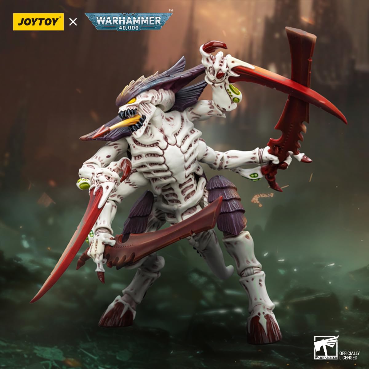 malt-inspiredISE JOYTOY 1/18 Action Figures - Warhammer 40 000 Tyranids Hive Fleet Leviathan Tyranid Warrior with Bonedecorative replica blades - 4 Classic Character Collectible Age 15 and Above