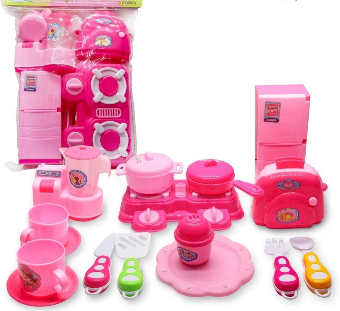 Little Hands Little Chef Cookware Pretend Play Kitchen Set Toy with Accessories for Kids Girls