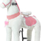 PONYEEHAW Ride on Unicorn Toys  Kids Riding Unicorn Toys Ride on Toys for 6-14 Years Old  enhanced Plush Animals Toys Walking Unicorn with Wheels (White and Pink  31.5 L x 13 W x 36.2 H)