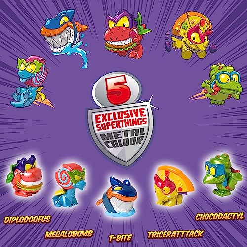 Superthings Tin Dino Destroyers - Tin With 5 Superthings Exclusive Dinosaurs With Metallic Effect