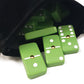 Domino Double 6 Lime Green Acrylic Jumbo Tournament Professional Size In Elegant Black Velvet Bag