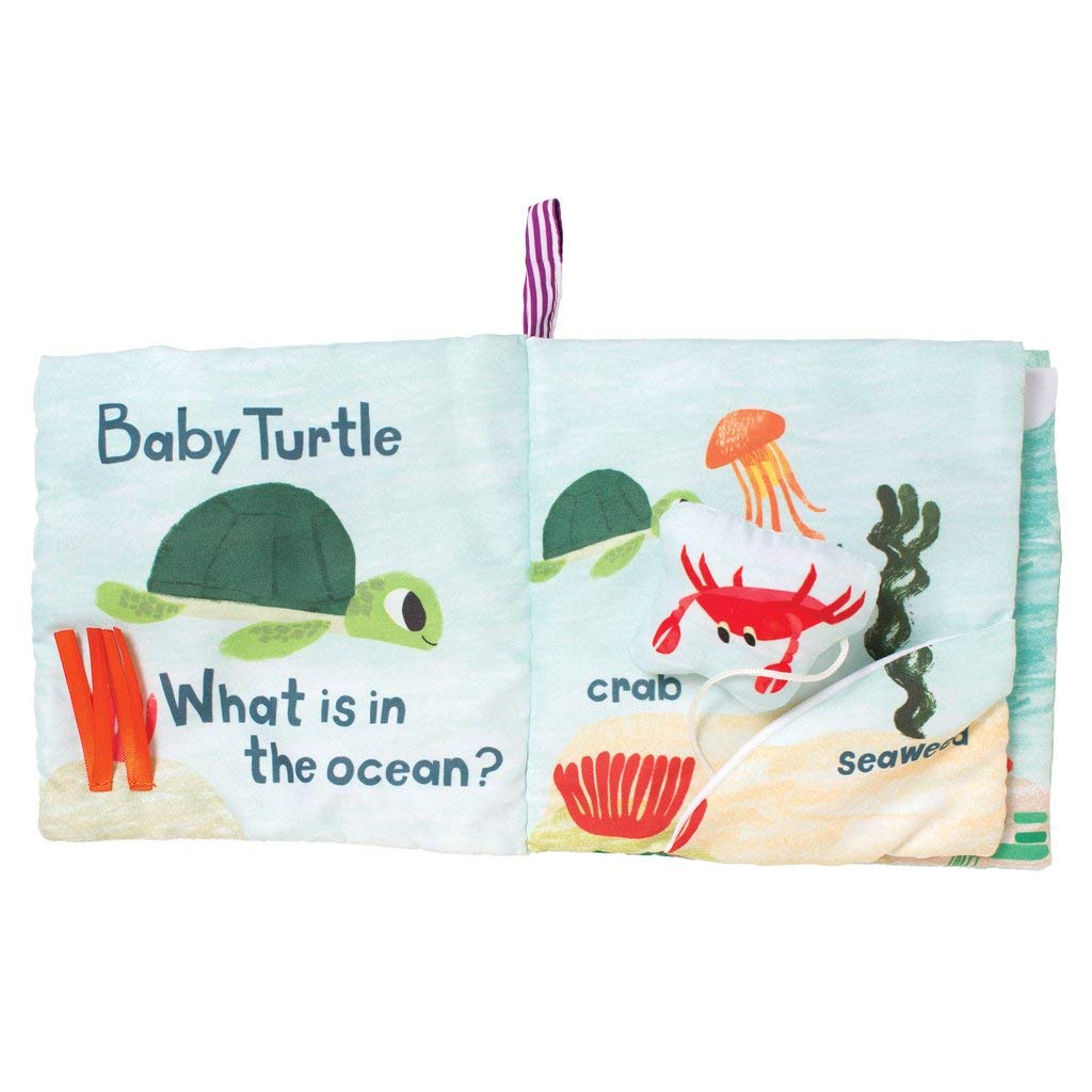 Manhattan Toy What'S Outside Sea-Themed Soft Baby Activity Book With Rattle