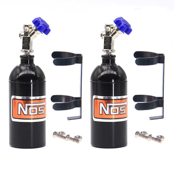 LAFEINA 2PCS Simulation Nitrogen NOS Bottle Decoration Accessories for 1:10 RC Crawler Car TRX4 SCX10 90046 D90 D110 TF2 (Black)