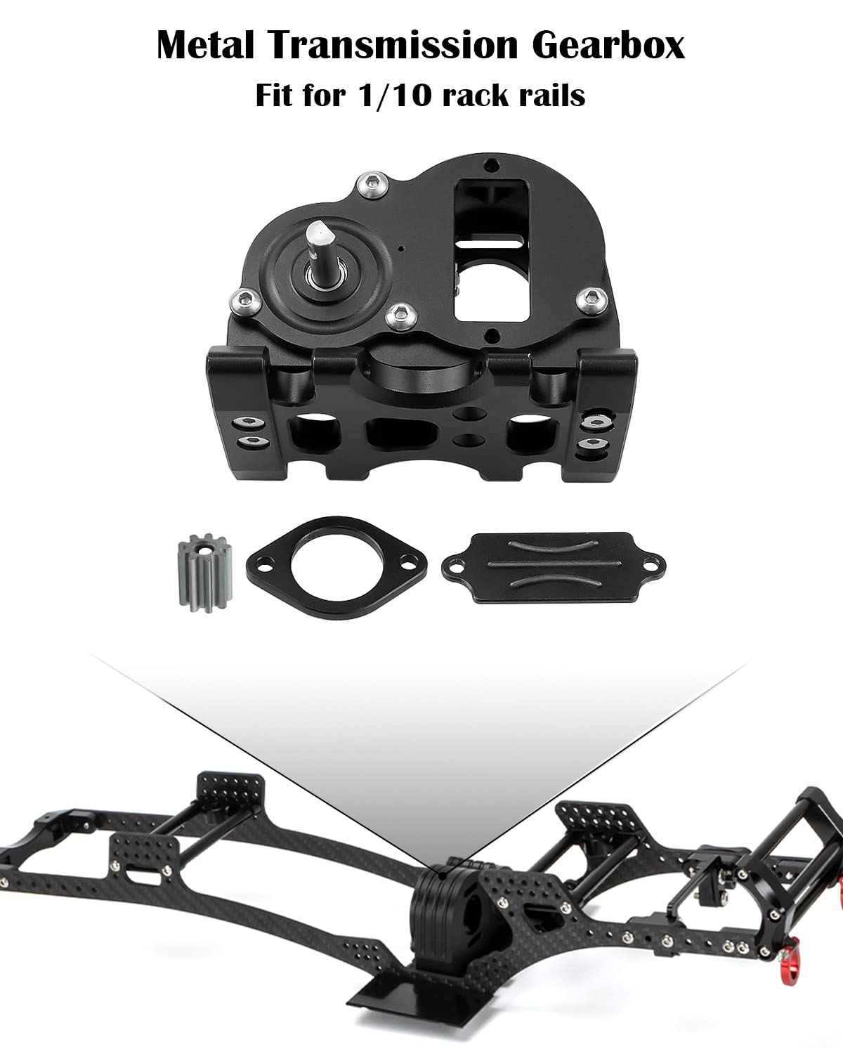 Transmission Gearbox Fits for 1/10 RC Crawler Car Axial SCX10 SCX10 II 90046 90047 86100 with Chassis