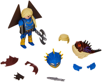 Playmobil How to Train Your Dragon III Astrid with Hobgobbler - Small Multi-Color Figure for Kids