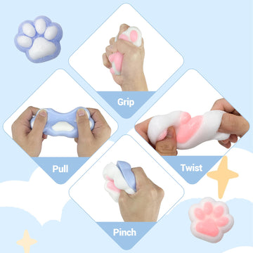 2Pcs Taba Squishy,Cat Paw Squishy Toys, Cute Toys For Fufu Squishy,Mochi Squishy Cat Paw Sensory Toys,Fidget Toys Cat Paw Sticky