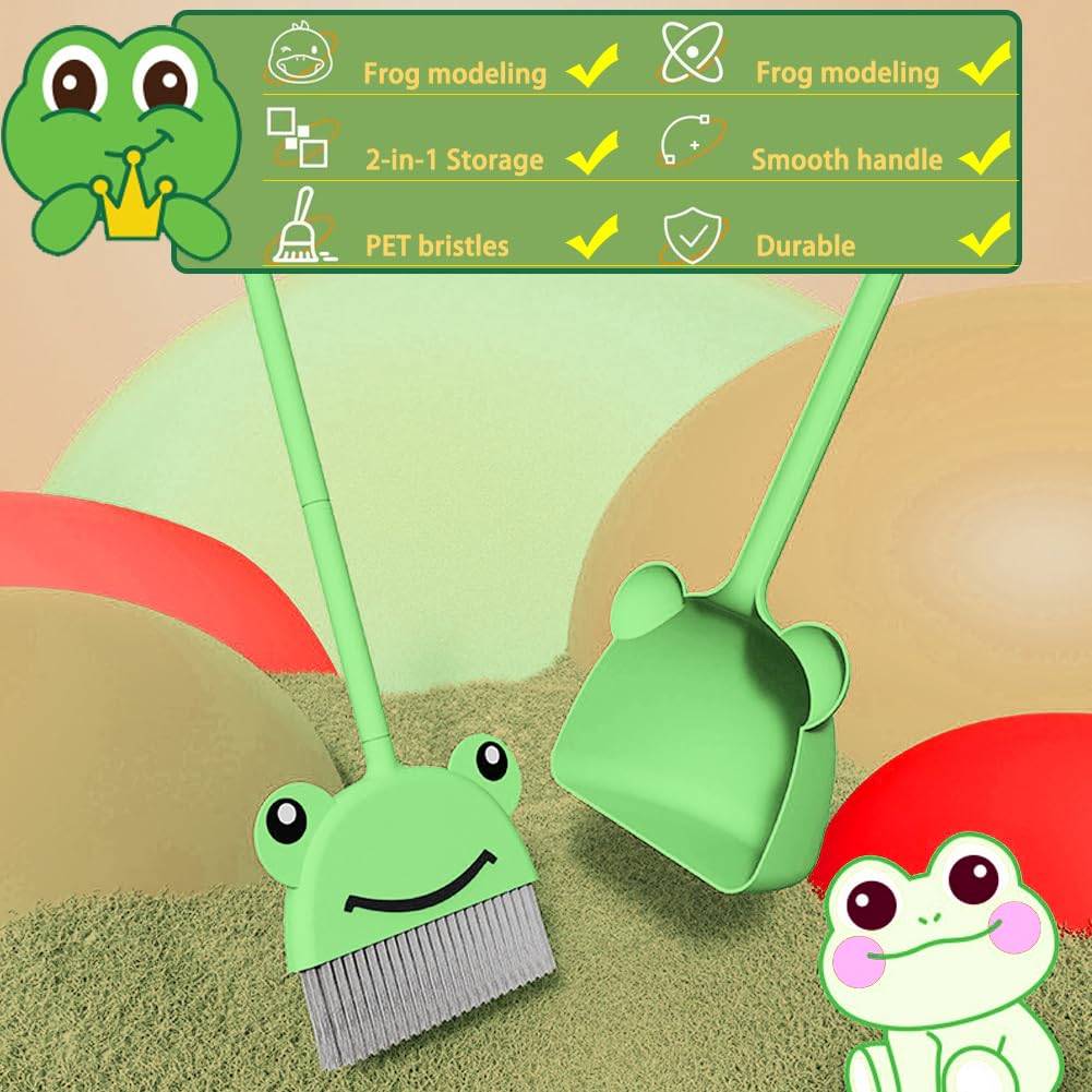 Mini Broom With Dustpan For Kids,Boys Girls Small Cleaning Set, Combo Pretend Play Toys Toddler Little Housekeeping Helper Set
