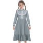 Todollcos GirlsHarriet Tubman Costume Pioneer Colonial Dress Victoria Retro Rustic Skirt Kids Cosplay Outfits Party (Blue, 110cm
