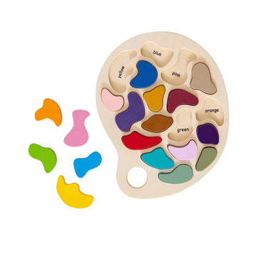 The Freckled Frog Artist Palette Puzzle - Wooden Puzzle For 3, 4 And 5 Year Olds - Practice Color And Shape Recognition - Presch