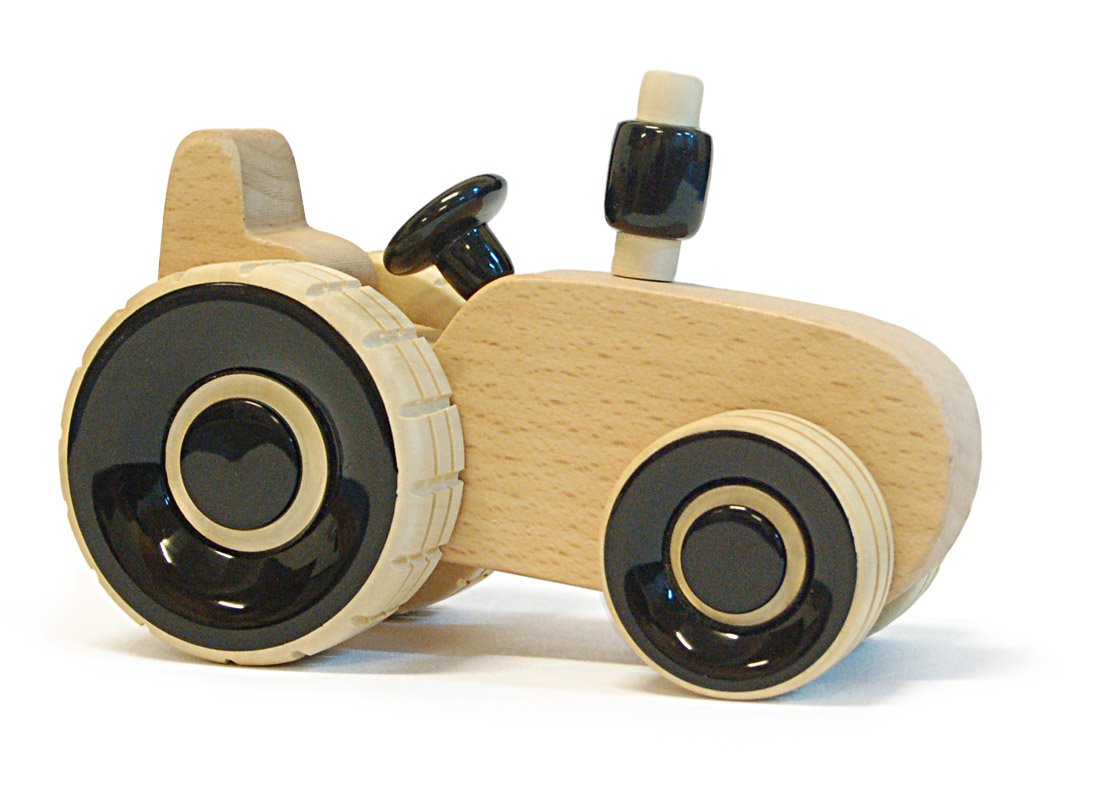 Maya Organic Handcrafted Wooden Push Toy  IPPU Tractor (Black)