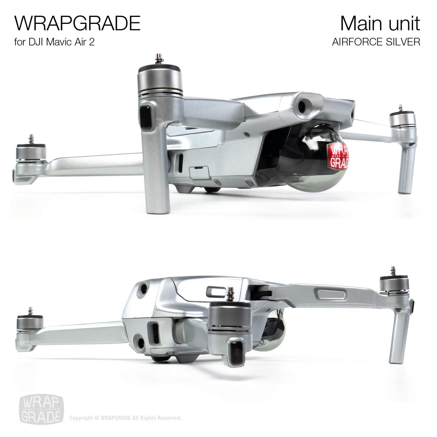 Wrapgrade Main Unit Skin Compatible With Dji Mavic Air 2 (Stealth Black)