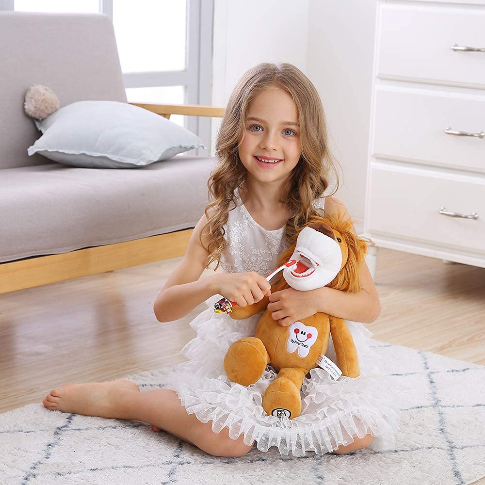 YOUYA DENTAL Tooth Fairy Plush  Oral Health Presentation Doll Puppet Little Lion Tooth Fairy Dental Educational Plush Small Size Doll with Teeth for Kids Chidren Boys Girls