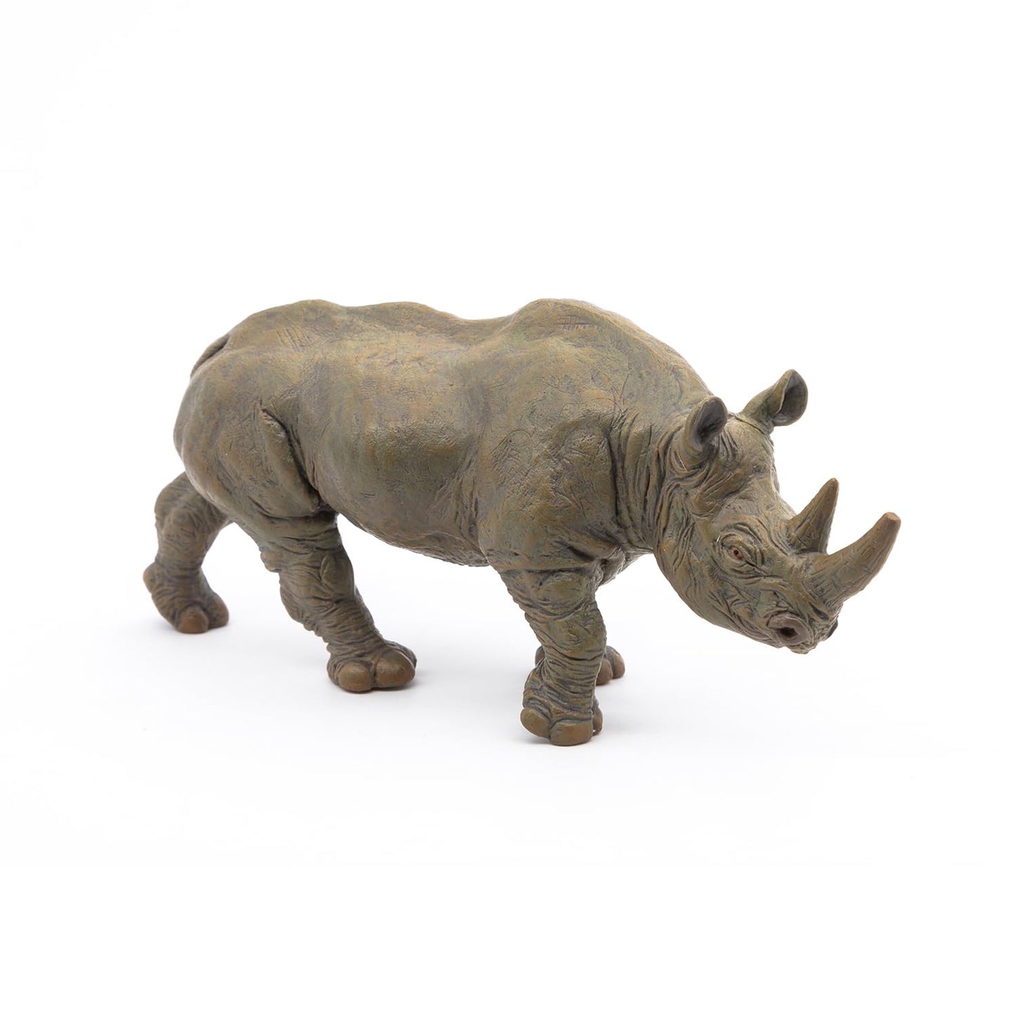 Papo Black Rhinoceros Toy Figure - Gray, 5cm Plastic Model 50066