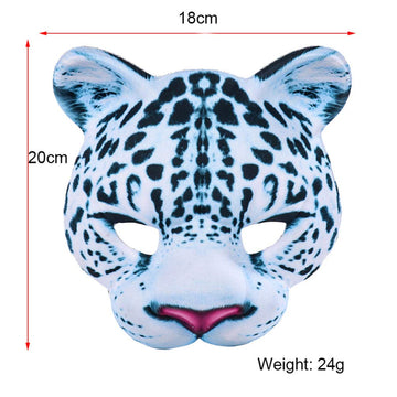 Abaodam Halloween Leopard Half Face Masquerade Masks Animal for Halloween Carnival Party Dress Up Costume Props
