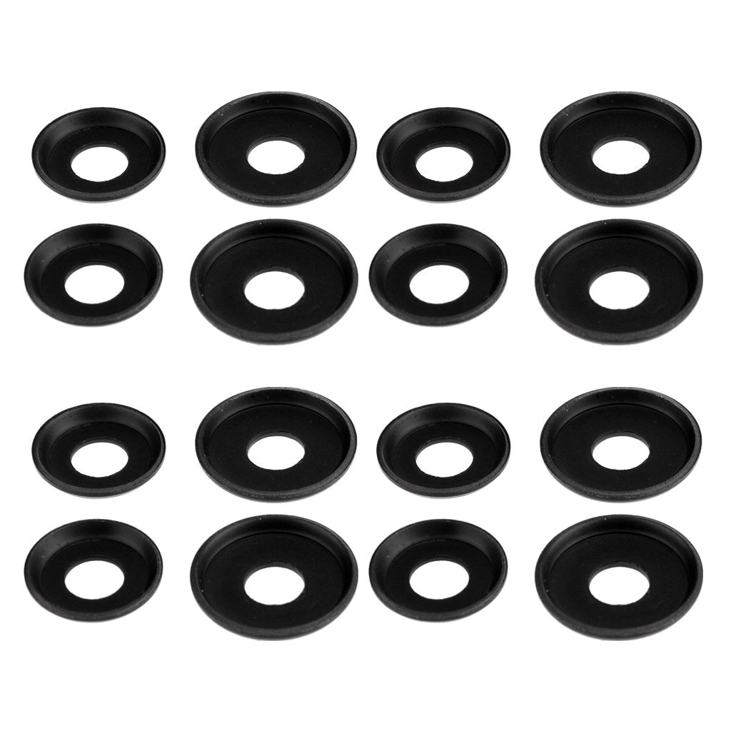 MagiDeal 16 Pieces Thickened Replacement LONGBOARD / SKATEBOARD Truck WASHERS  Black