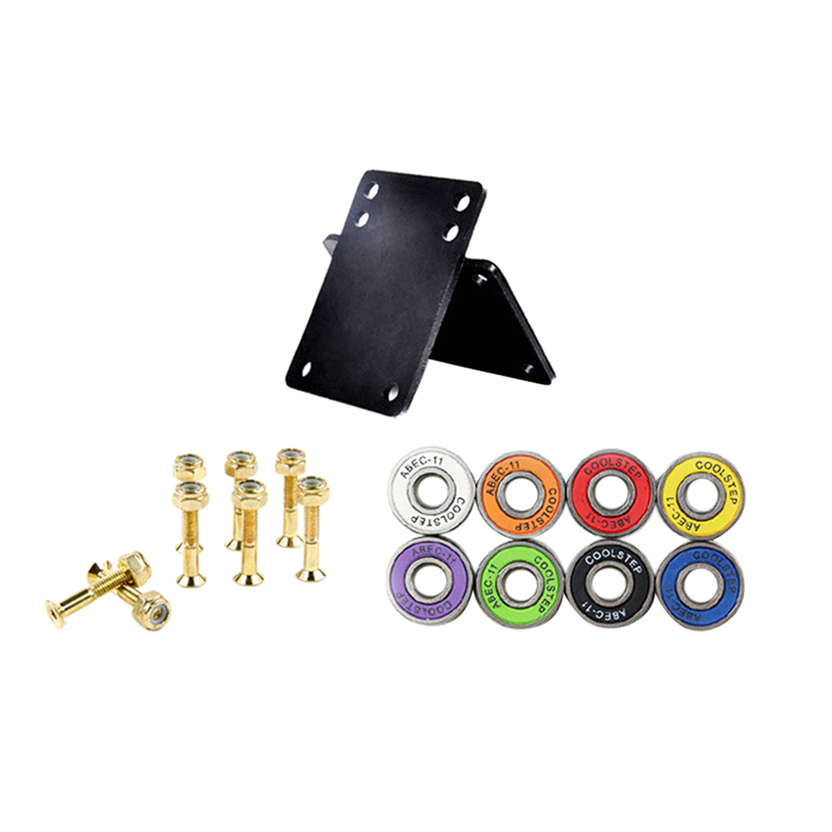 LOOM TREE Skateboard Truck Bearings Pads Wheel Installing Parts Pads Black Black Outdoor Sports | Skateboarding & Longboarding |