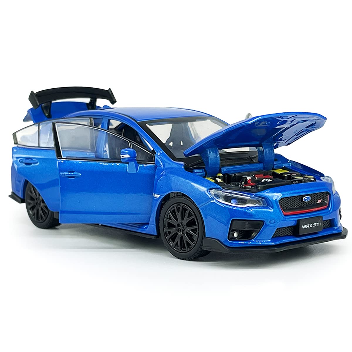 2016 Impreza WRX STI S207 Diecast Model Cars Racing Sports Toy Car 1/32 Scale Metal Childrens Die-cast Vehicles with Light, 4 Do