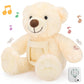Leyndo Bear With Voice Recording Remembrance Stuffed Animal With Picture Recordable Messages Memorial Toy For Baby Shower Birthday Gift, Recording Gifts(Beige, 18 Inch)