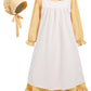 Pioneer Dresses For Girls Prairie Colonial Costume Long Sleeves Laura Ingalls Pilgrim Costume Yellow 7-8Y