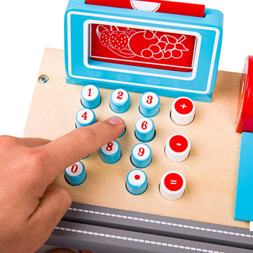 Bigjigs Toys Wooden Shop Till With Scanner - Pretend Play
