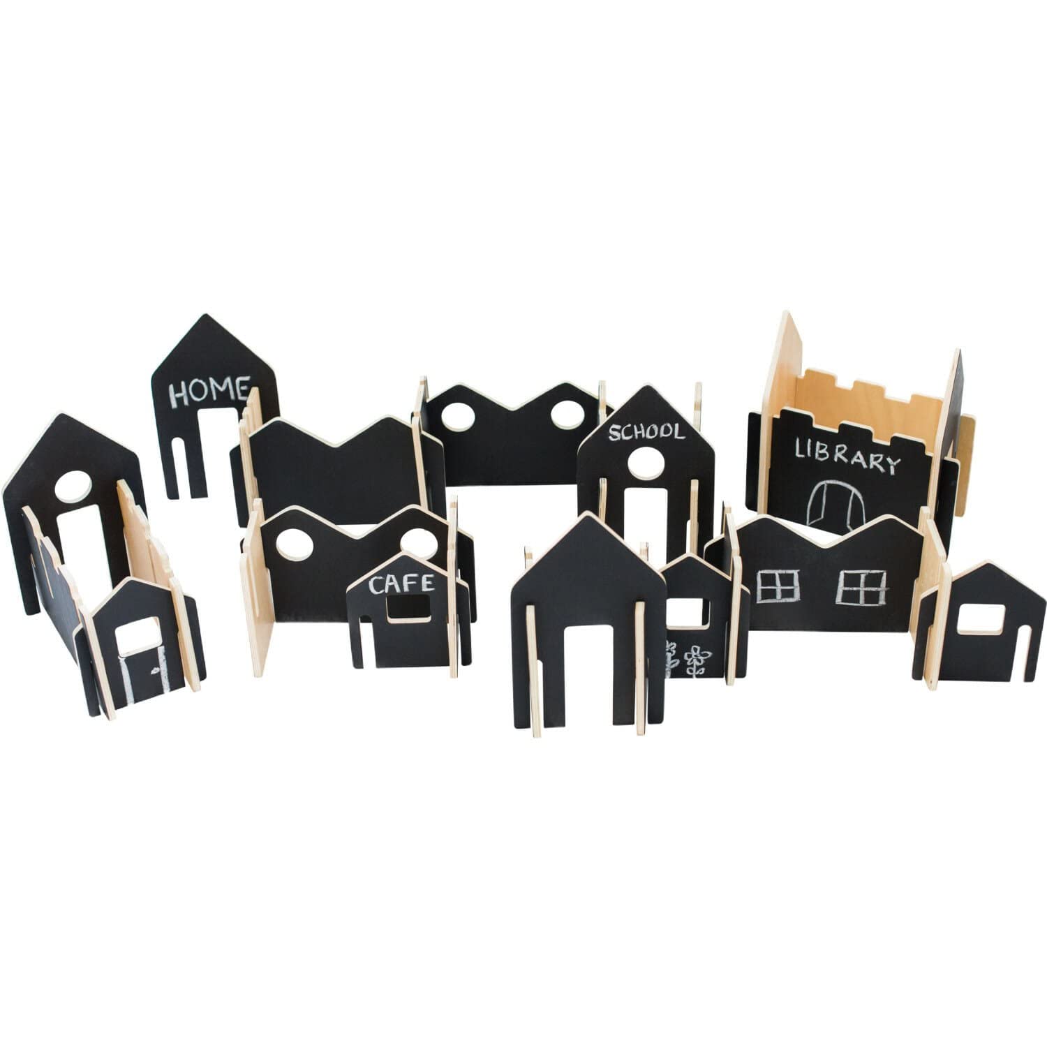 THE FRECKLED FROG Happy Architect - Create N Play - Set of 28 - Ages 2+ - Wooden Blocks for Preschoolers and Elementary Aged Ki