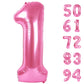 40 Inch Pink 1 Balloon For First Birthday, 1St Number Balloons Birthday Decorations For Girl Kids Toddler Baby, One Giant Number