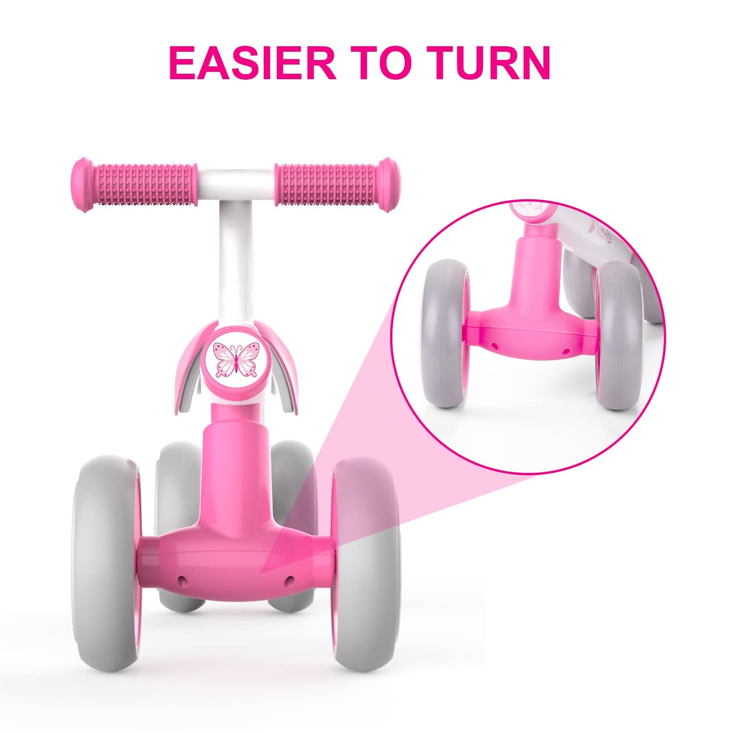 Wdmiya Baby Balance Bike Toys For 1 Year Old Girls Gifts, 10-36 Months Toddler First Bike With No Pedal, 4 Silence Wheels & Soft Seat, One Year Old Girl Birthday Gift For Christmas, Halloween