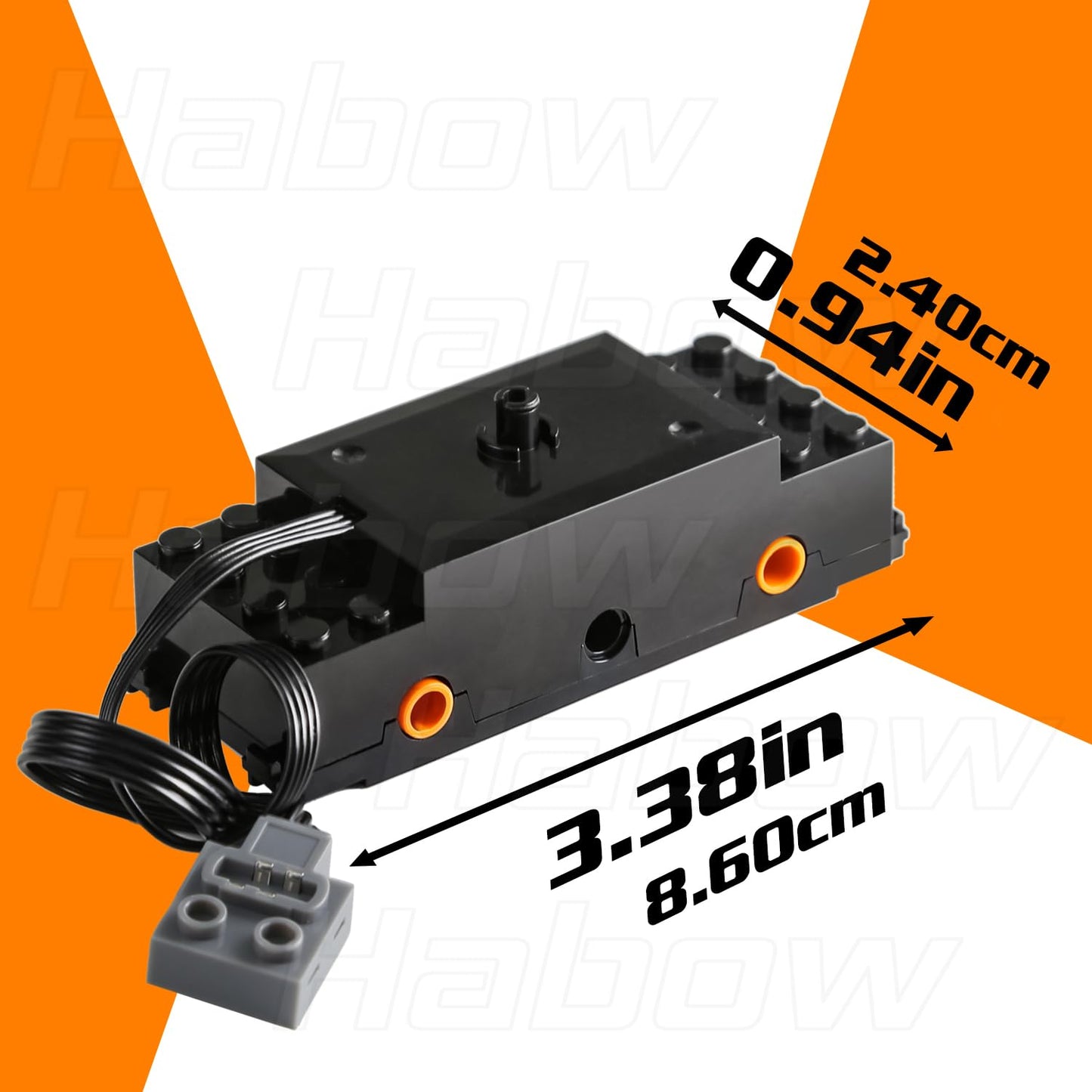 Habow Technic Power-Functions Train-Motor-Set 88002 (2Pieces) Compatible With Lego-Motor Moc Technic-Parts