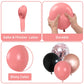 Dusty Pink And Black Balloon Arch Kit, 112 Pcs Pink Rose Gold And Black Balloons Garland With Rrose Gold Confetti Metallic Rose