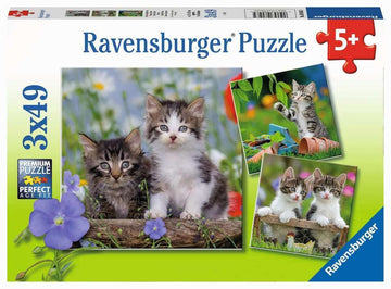 Ravensburger Cuddly Kittens 3 X 49 Piece Jigsaw Puzzle Set For Kids - 08046 - Every Piece Is Unique, Pieces Fit Together Perfect
