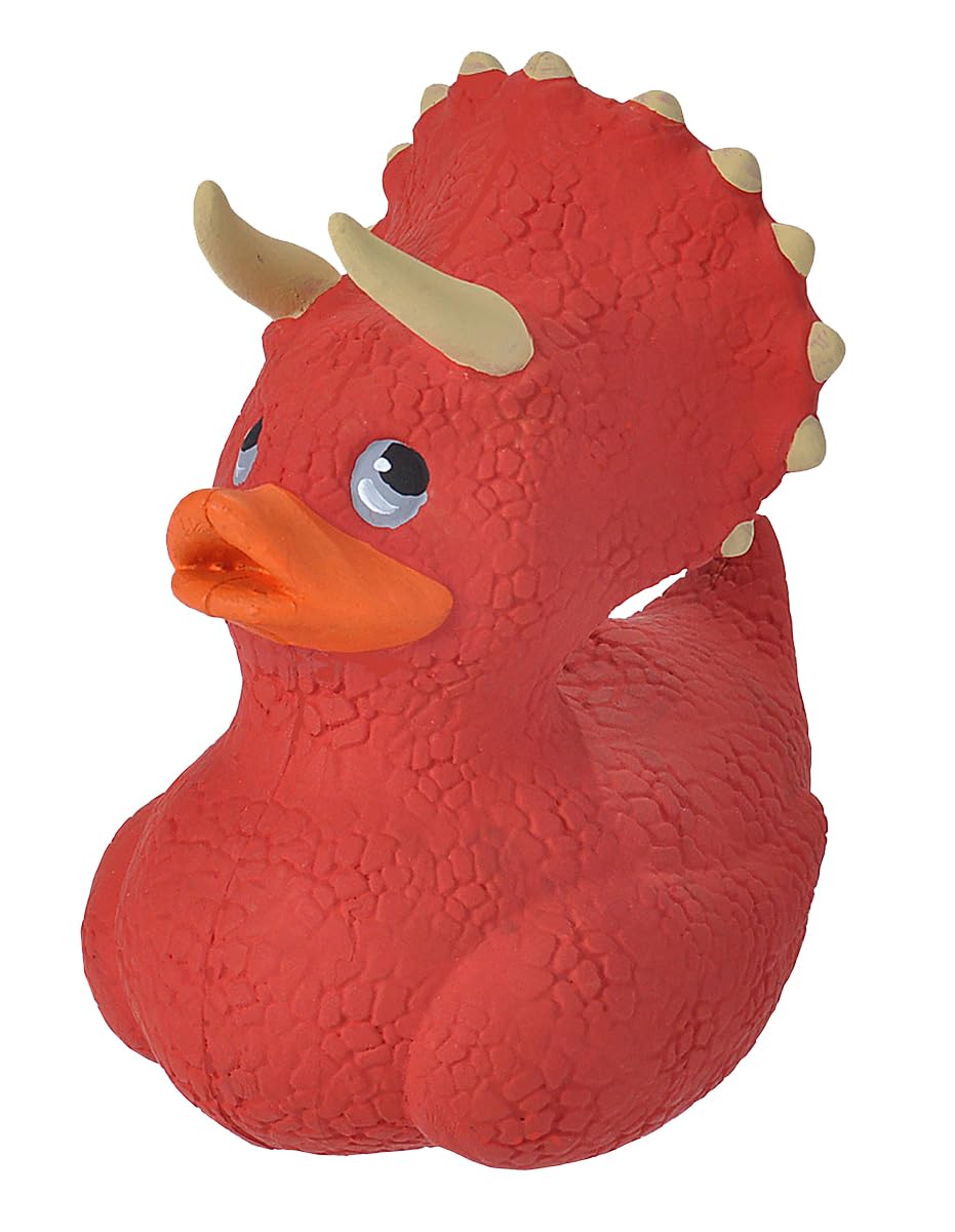 Wild Republic Rubber Ducks, Bath Toys, Kids Gifts, Pool Toys, Water Toys, Triceratops, 4'