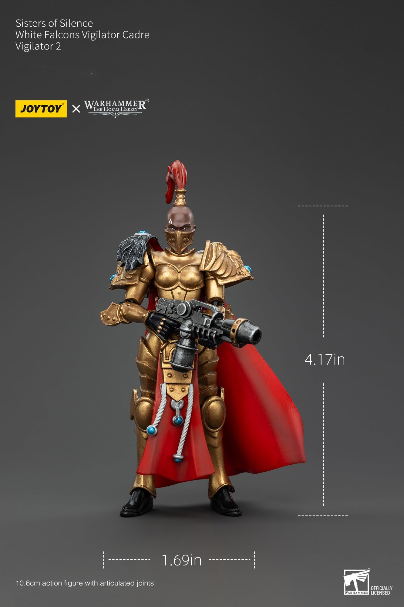 JOYTOY Warhammer Horus Heresy Sisters of Silence White Falcons Vigilator Cadre Vigilator 2, 1:18 Scale 4.17in Action Figure Mech